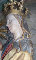 Detailansicht der Gugelmadonna in Neunkirchen (ca. 1460)