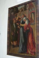 Tafelbild Anna und Joachim unter der Goldenen Pforte (Wolf Traut, 1. Hälfte 16. Jhdt.)