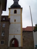 Gotischer Turm von St. Nikolaus in Pinzberg