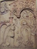 Steinrelief der Verkündigung in Himmelkron (1460/70)