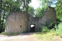 Blick auf die Hauptburg der Ruine Leienfels