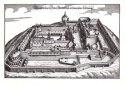 Darstellung der Plassenburg im Zustand vor 1554 als Kupferstich Merians, ca. 1656
